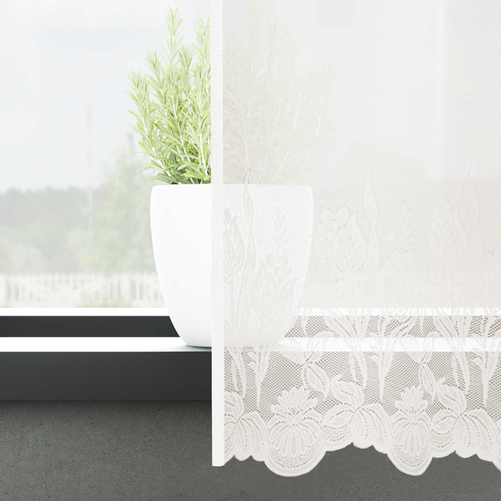 vidaXL Lace Curtain White 280 x 750 cm Polyester 3