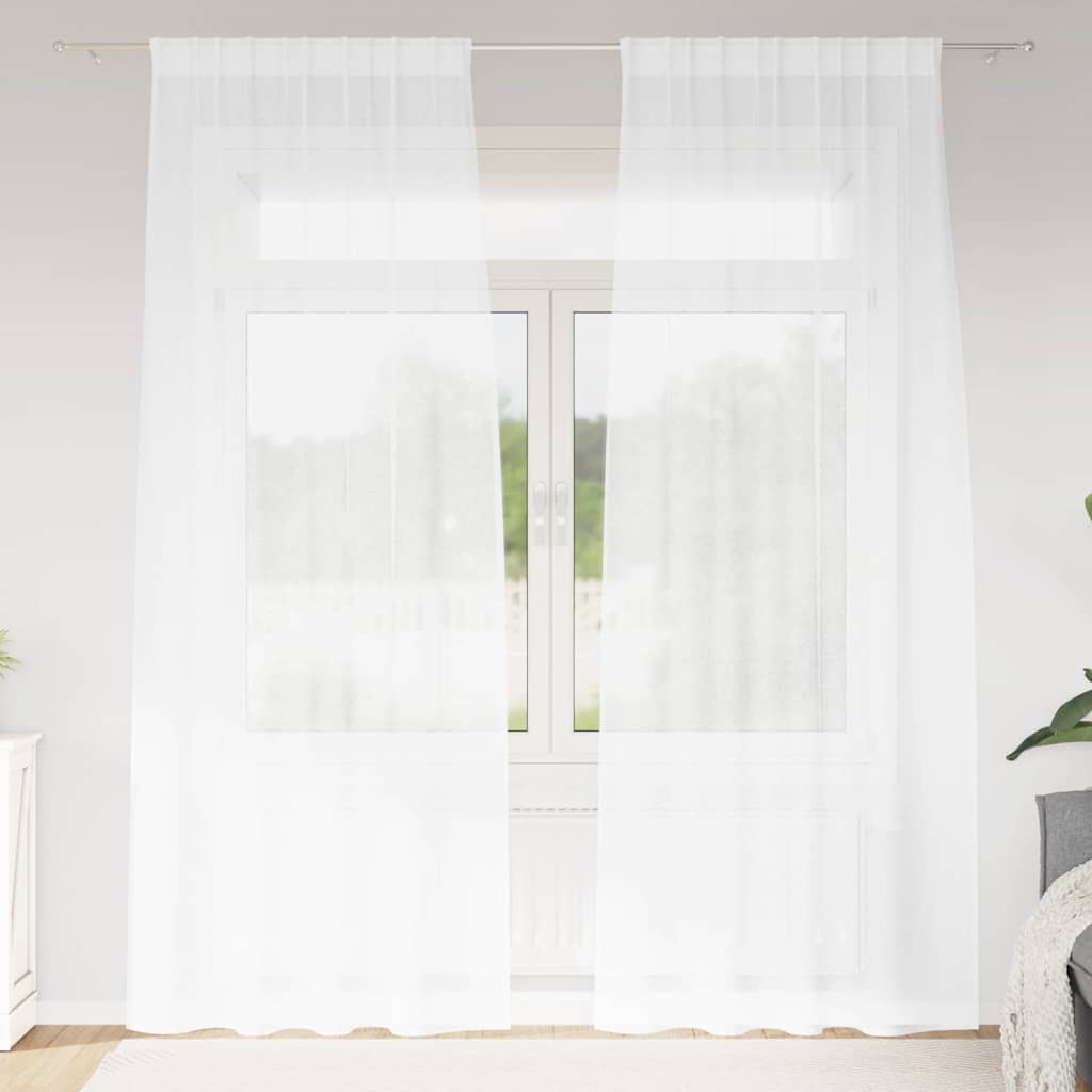 vidaXL Voile Curtain 2 pcs White 260 x 140 cm Polyester 1