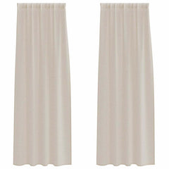 vidaXL Voile Curtain 2 pcs Sand 245 x 140 cm Polyester 2