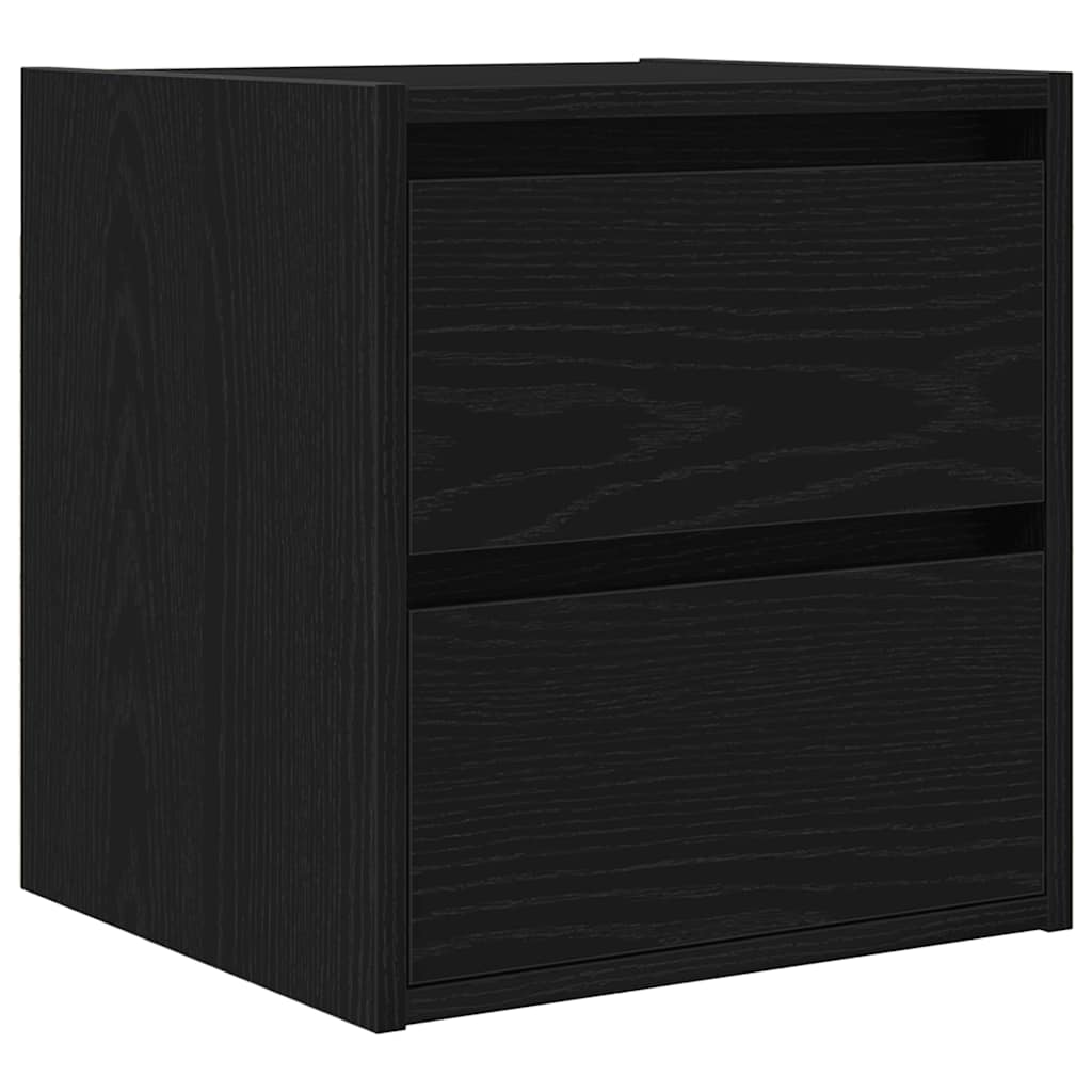vidaXL Wall-mounted Bedside Cabinet Black Oak 38x34x40 cm 2