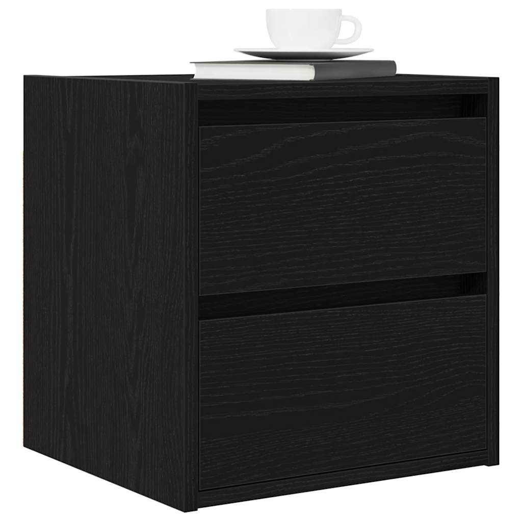 vidaXL Wall-mounted Bedside Cabinet Black Oak 38x34x40 cm 4
