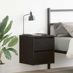 vidaXL Wall-mounted Bedside Cabinet Black Oak 38x34x40 cm 1