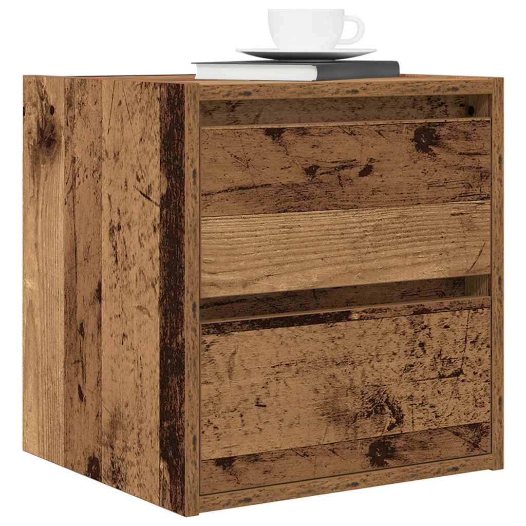 vidaXL Wall-mounted Bedside Cabinet Old Wood 38x34x40 cm 4