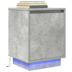 vidaXL Bedside Cabinets with LED Lights 2 pcs Concrete Grey 38x34x50 cm 6