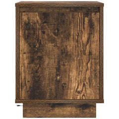 vidaXL Bedside Cabinet with LED Lights Smoked Oak 38x34x50 cm 4