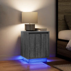 vidaXL Bedside Cabinet with LED Lights 38x34x50 cm