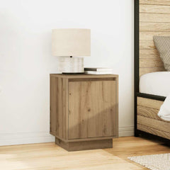 vidaXL Bedside Cabinet with LED Lights Artisan Oak 38x34x50 cm 4