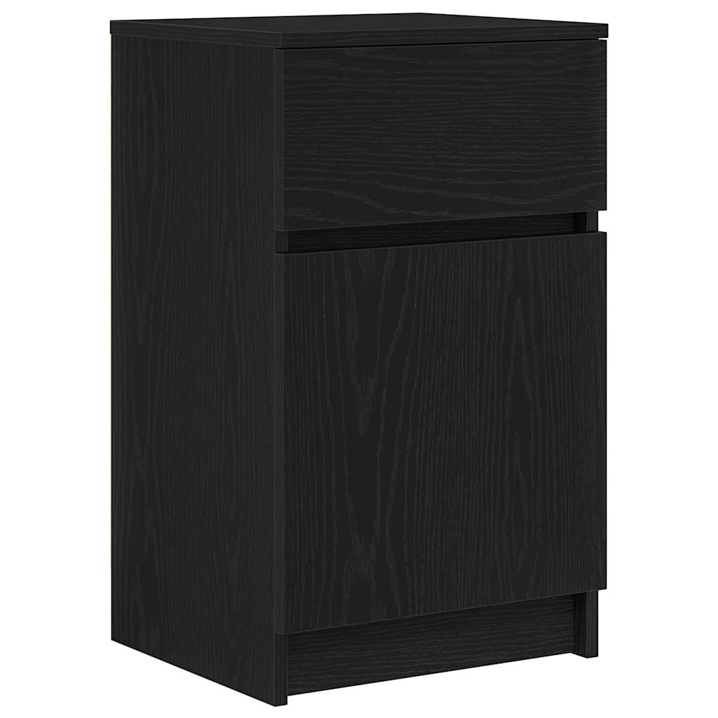 vidaXL Bedside Cabinet Black 39x35x65 cm Engineered Wood 2