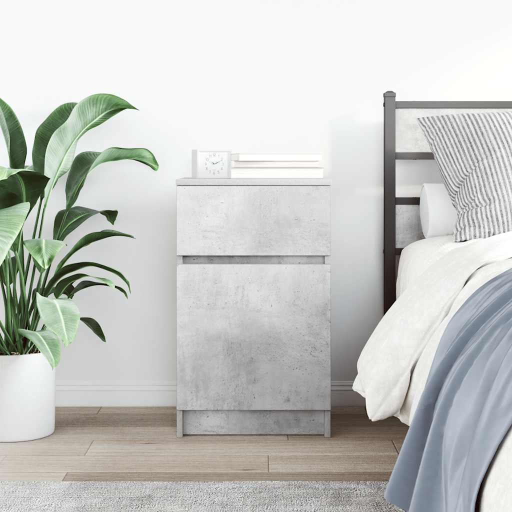 vidaXL Bedside Cabinet Concrete Grey 39x35x65 cm Engineered Wood 3