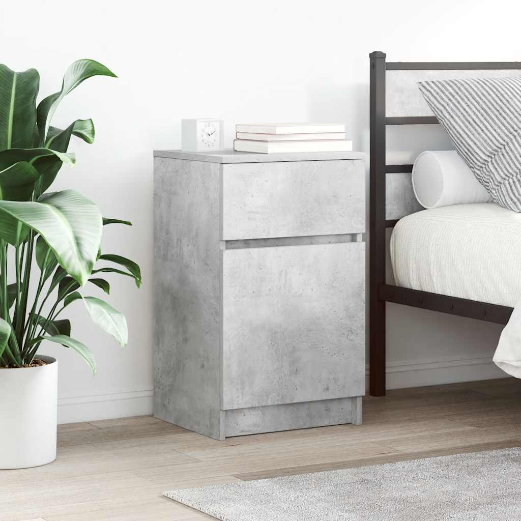 vidaXL Bedside Cabinet Concrete Grey 39x35x65 cm Engineered Wood 1