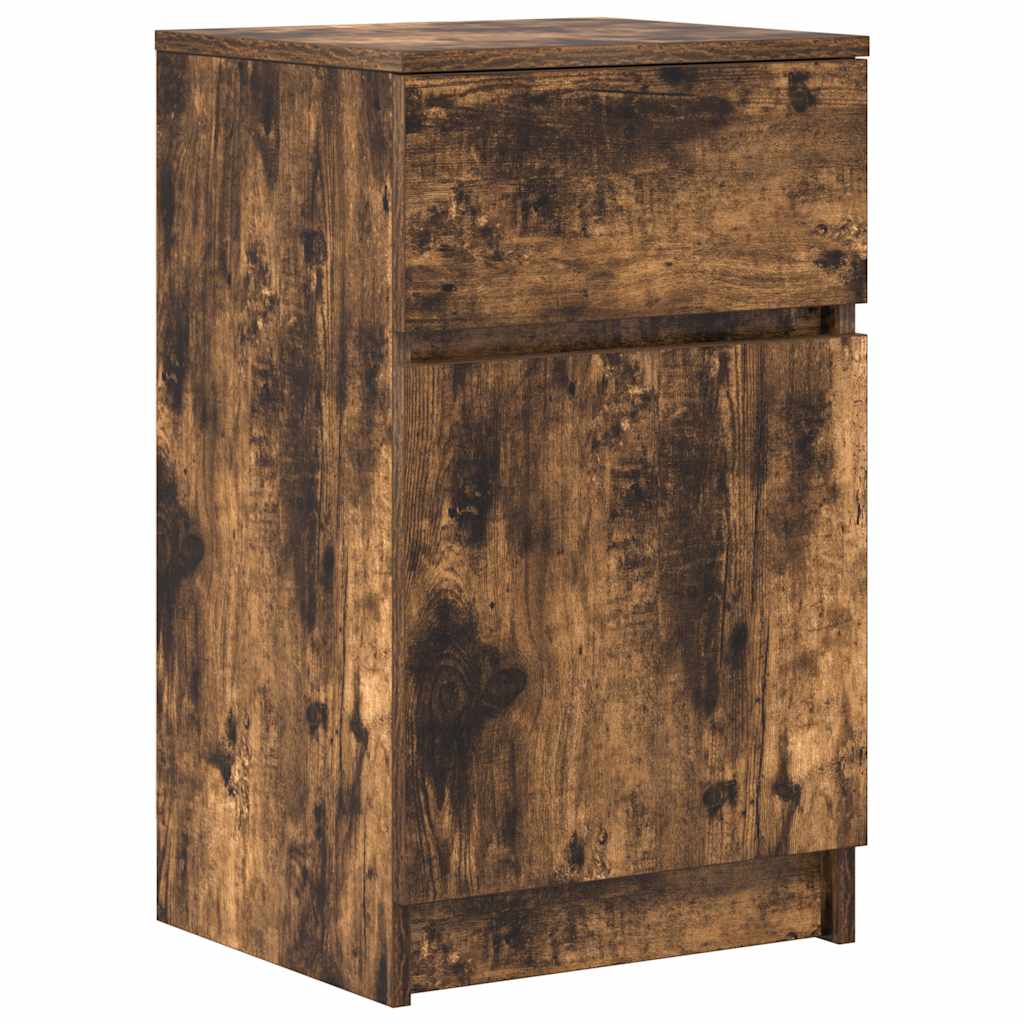 vidaXL Bedside Cabinet Smoked Oak 39x35x65 cm Engineered Wood 2