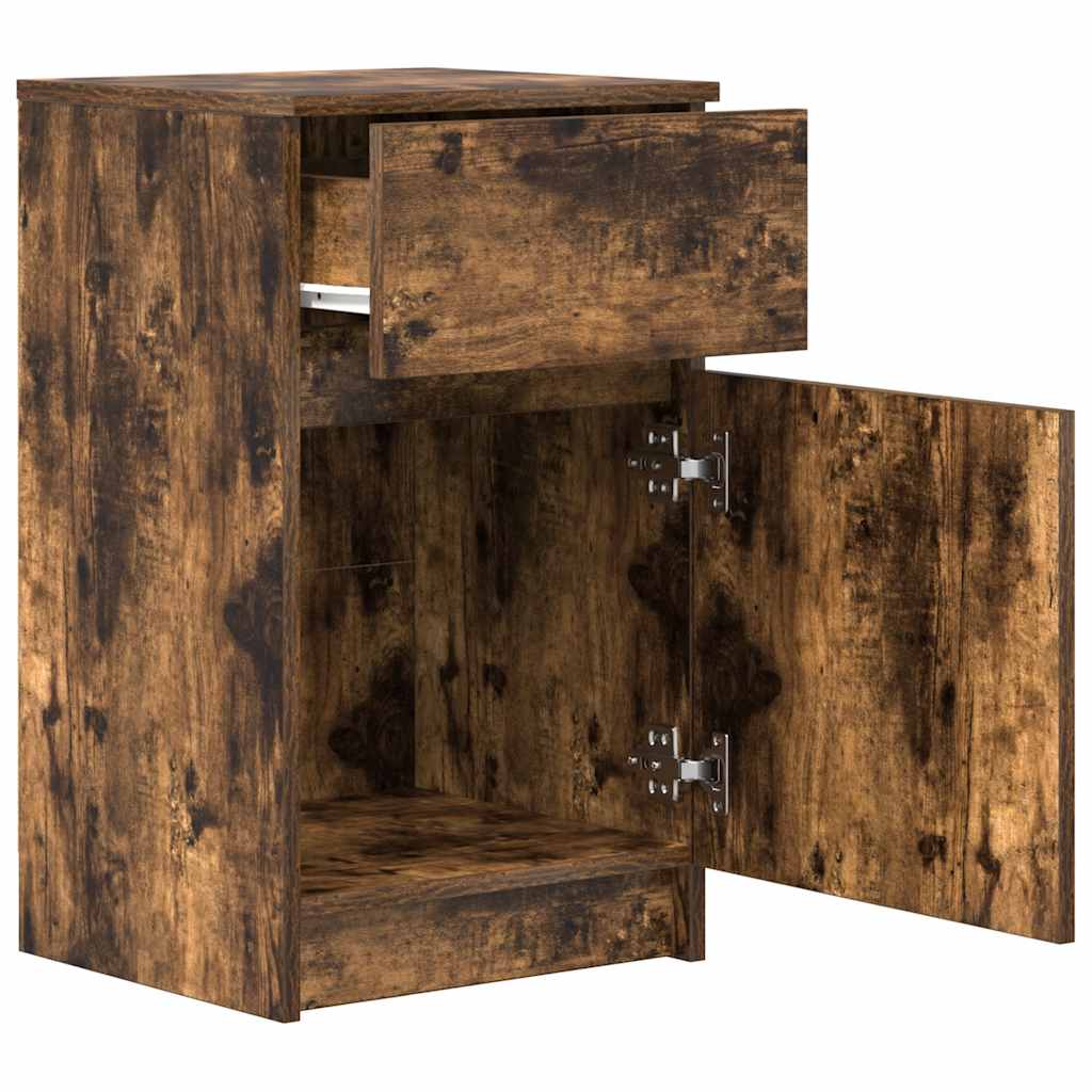 vidaXL Bedside Cabinet Smoked Oak 39x35x65 cm Engineered Wood 5