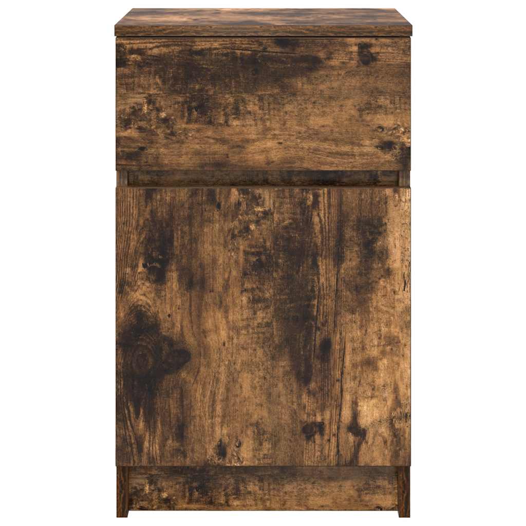 vidaXL Bedside Cabinet Smoked Oak 39x35x65 cm Engineered Wood 6