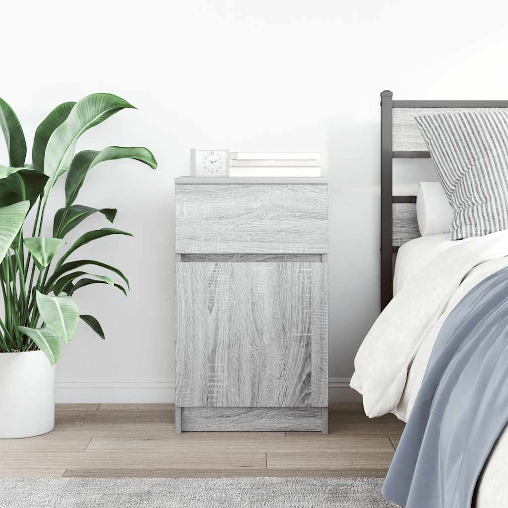vidaXL Bedside Cabinet Grey Sonoma 39x35x65 cm Engineered Wood 3