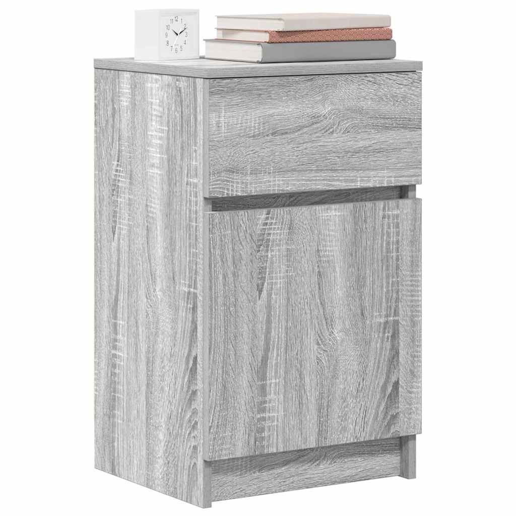 vidaXL Bedside Cabinet Grey Sonoma 39x35x65 cm Engineered Wood 4