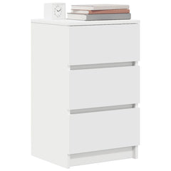 vidaXL Bedside Cabinet with 3 Drawers White 39x35x65 cm 4