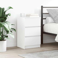 vidaXL Bedside Cabinet with 3 Drawers White 39x35x65 cm 1