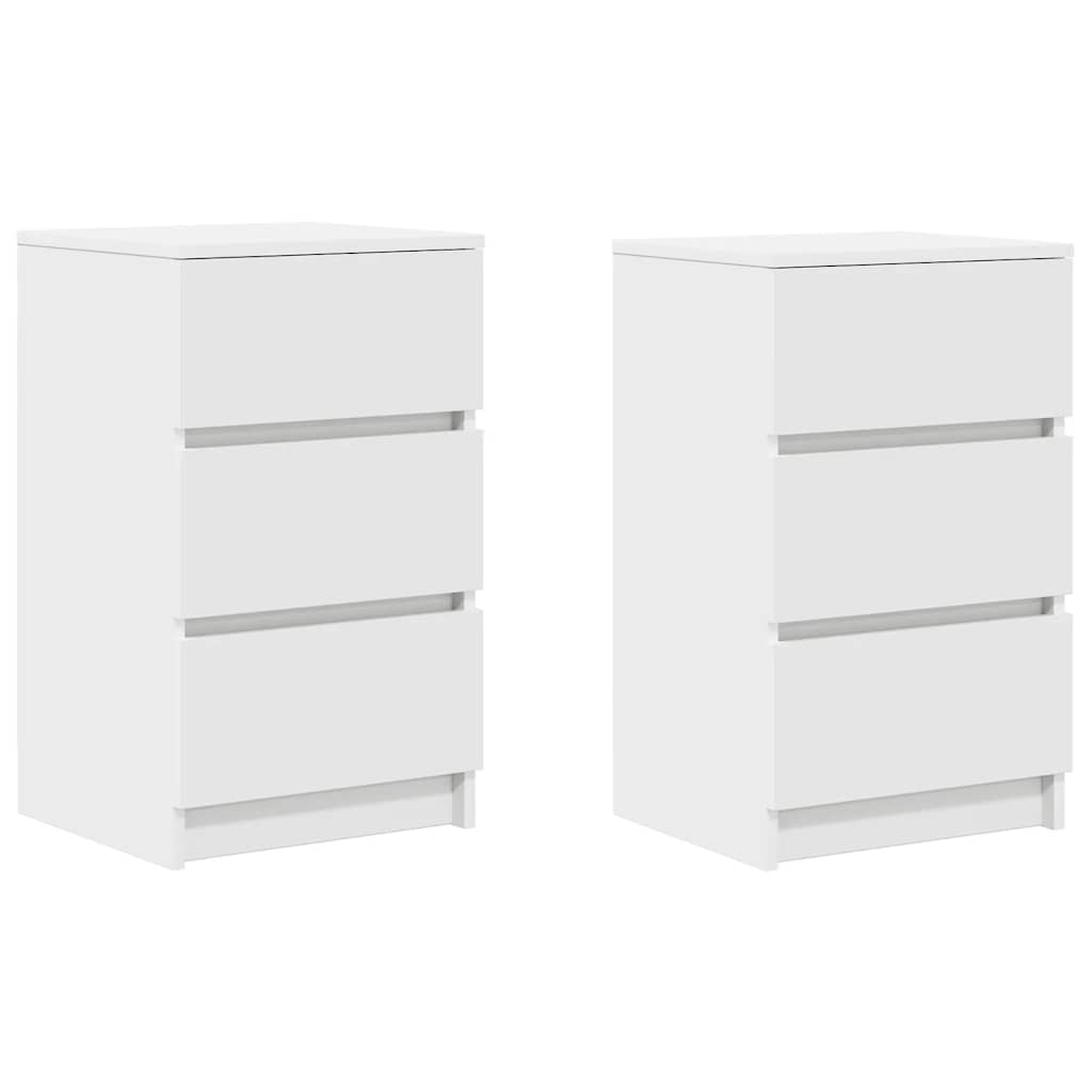 vidaXL Bedside Cabinets with 3 Drawers 2 pcs White 39x35x65 cm 2