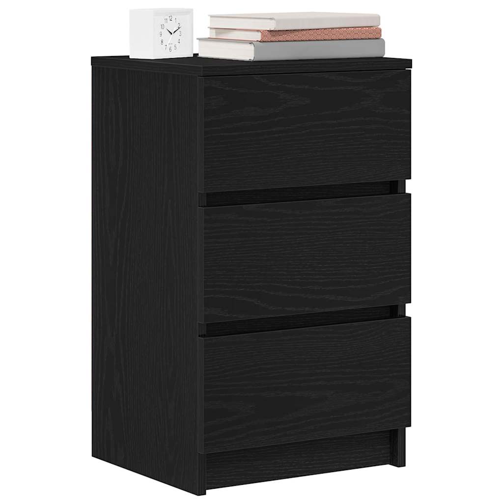 vidaXL Bedside Cabinets with 3 Drawers 2 pcs Black 39x35x65 cm 4