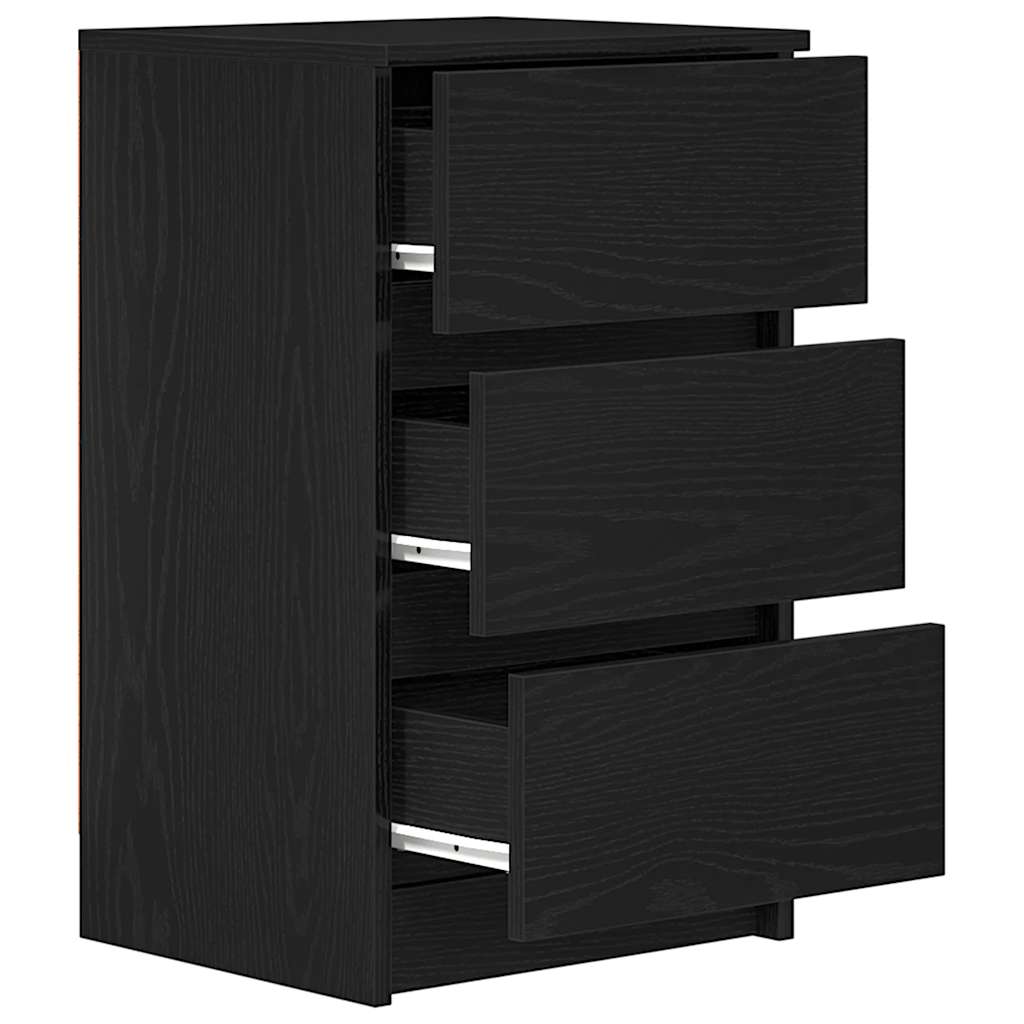 vidaXL Bedside Cabinets with 3 Drawers 2 pcs Black 39x35x65 cm 6