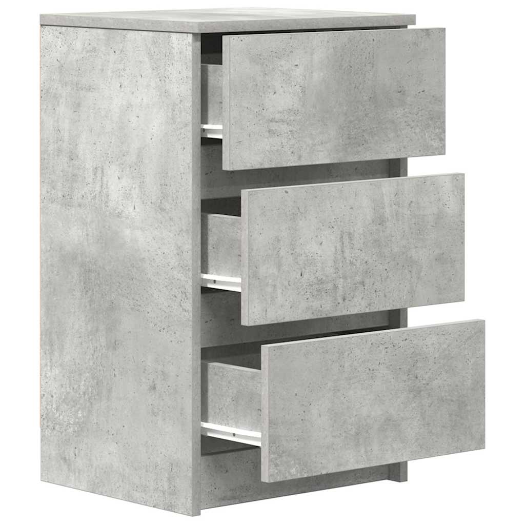 vidaXL Bedside Cabinet with 3 Drawers Concrete Grey 39x35x65 cm 5