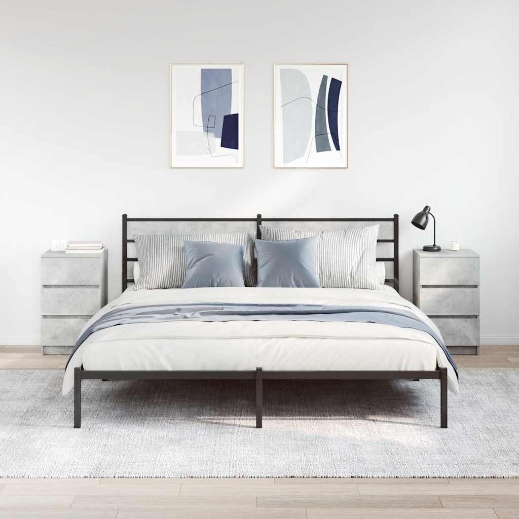 vidaXL Bedside Cabinets with 3 Drawers 2 pcs Concrete Grey 39x35x65 cm 3