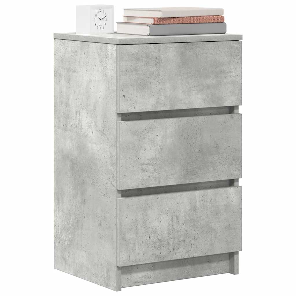 vidaXL Bedside Cabinets with 3 Drawers 2 pcs Concrete Grey 39x35x65 cm 4