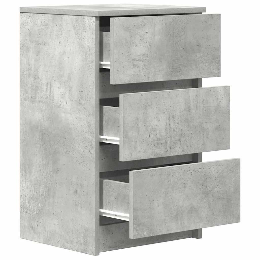 vidaXL Bedside Cabinets with 3 Drawers 2 pcs Concrete Grey 39x35x65 cm 6