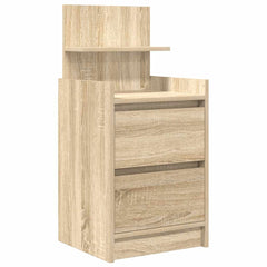 vidaXL Bedside Cabinets with 2 Drawers 2 pcs Sonoma Oak 38x34x80 cm 5