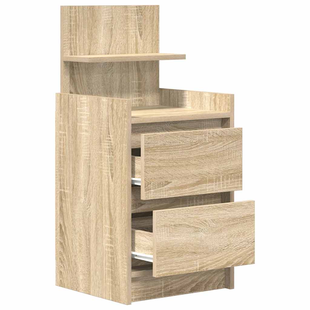 vidaXL Bedside Cabinets with 2 Drawers 2 pcs Sonoma Oak 38x34x80 cm 6