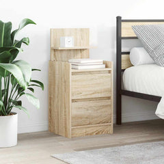 vidaXL Bedside Cabinets with 2 Drawers 2 pcs Sonoma Oak 38x34x80 cm 1