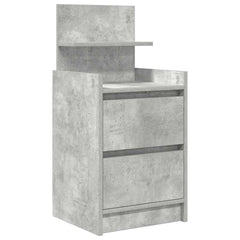 vidaXL Bedside Cabinet with 2 Drawers Concrete Grey 38x34x80 cm 2