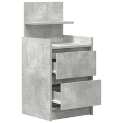 vidaXL Bedside Cabinet with 2 Drawers Concrete Grey 38x34x80 cm 5