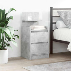 vidaXL Bedside Cabinet with 2 Drawers Concrete Grey 38x34x80 cm 1