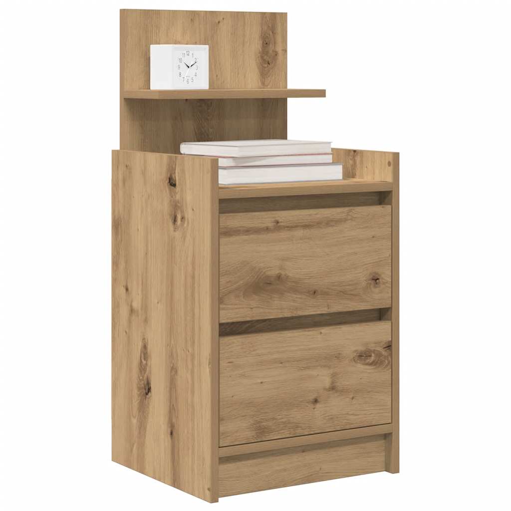vidaXL Bedside Cabinet with 2 Drawers Artisan Oak 38x34x80 cm 4