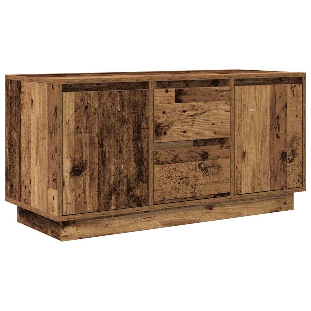 vidaXL TV Cabinet with LED Lights Old Wood 100x41x50 cm 3