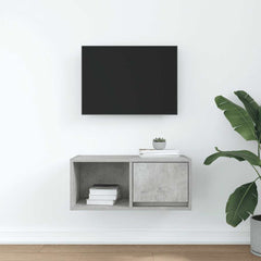vidaXL TV Cabinet Concrete Grey 60x31x25.5 cm Engineered Wood 3
