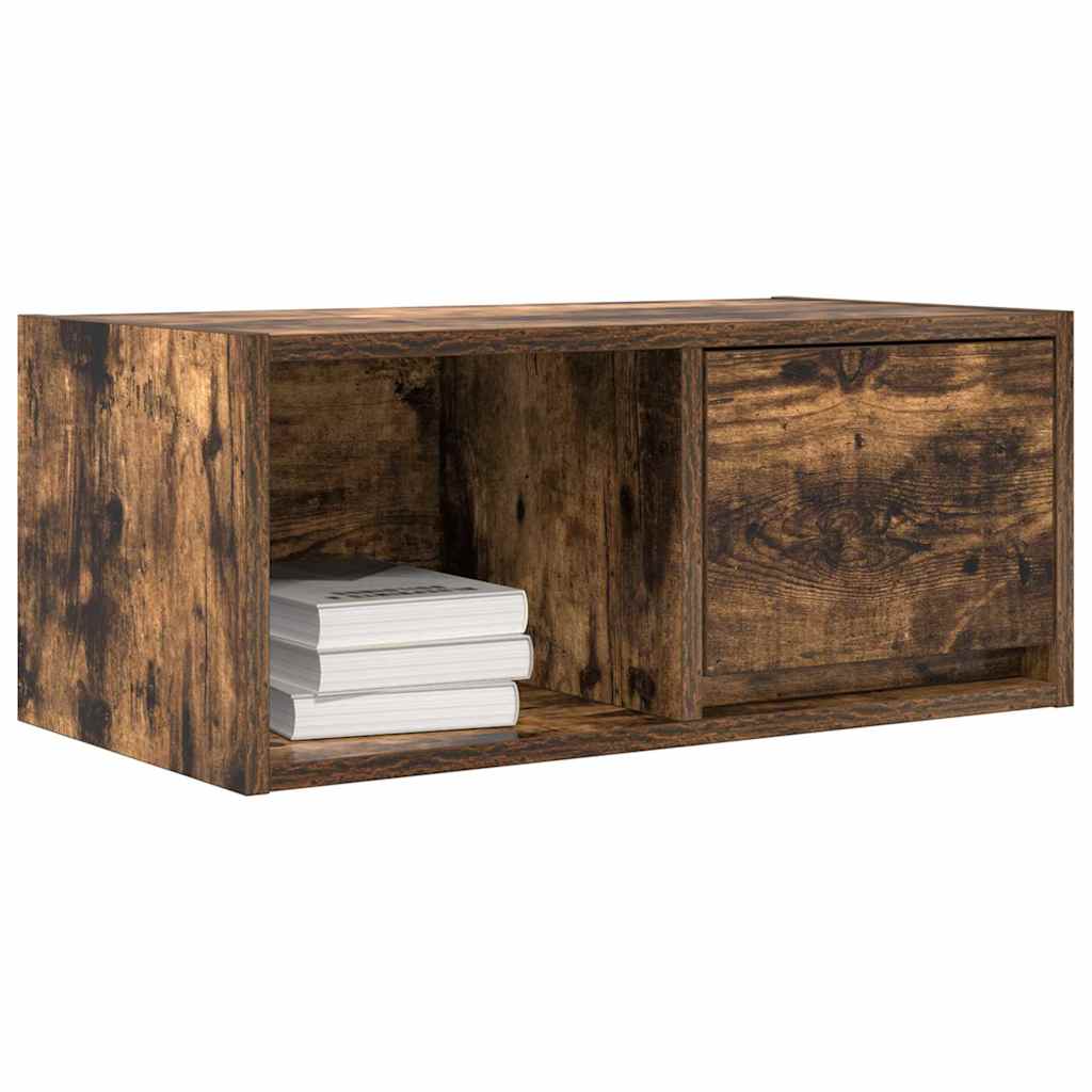 vidaXL TV Cabinet Smoked Oak 60x31x25.5 cm Engineered Wood 4