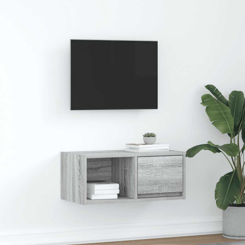vidaXL TV Cabinet Grey Sonoma 60x31x25.5 cm Engineered Wood 1