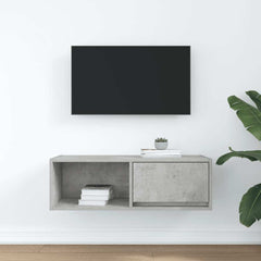 vidaXL TV Cabinet Concrete Grey 80x31x25.5 cm Engineered Wood 3
