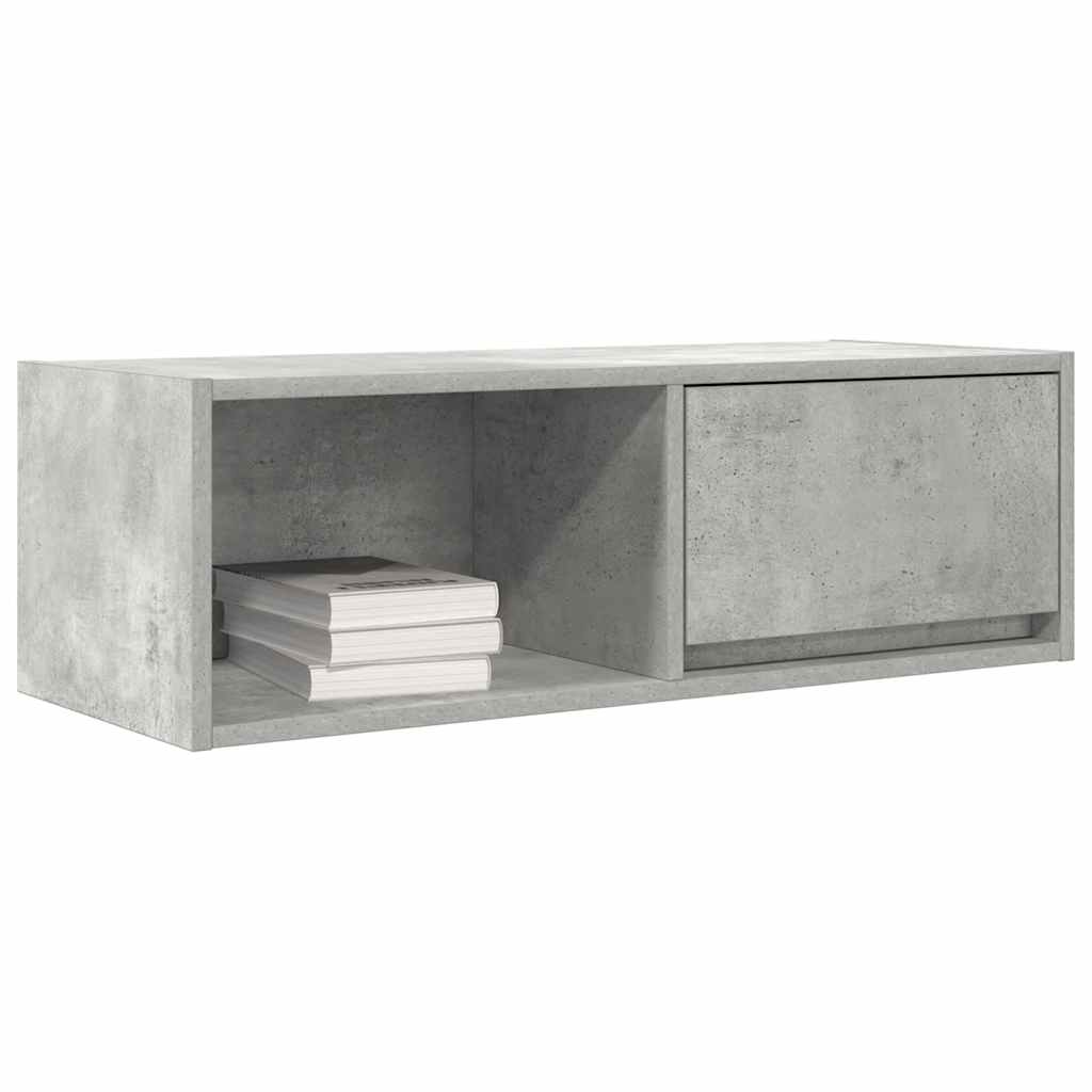 vidaXL TV Cabinet Concrete Grey 80x31x25.5 cm Engineered Wood 4