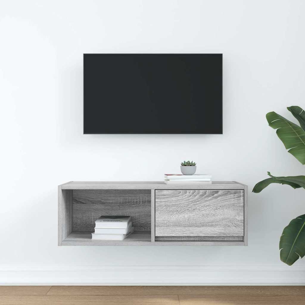 vidaXL TV Cabinet Grey Sonoma 80x31x25.5 cm Engineered Wood 3