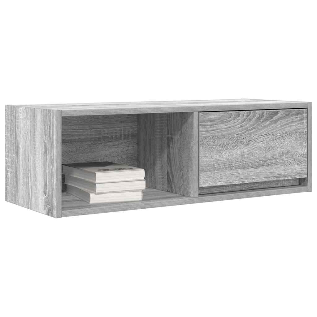 vidaXL TV Cabinet Grey Sonoma 80x31x25.5 cm Engineered Wood 4