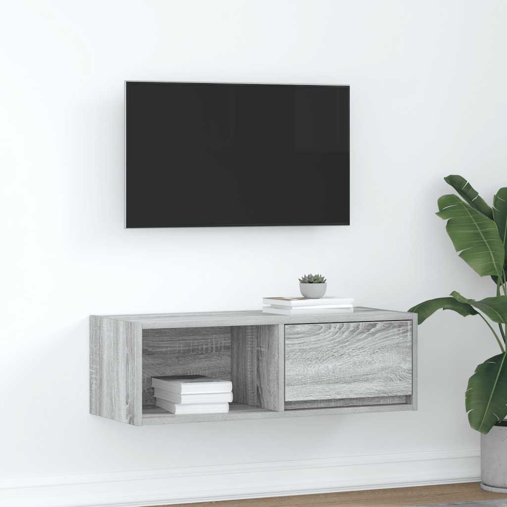 vidaXL TV Cabinet Grey Sonoma 80x31x25.5 cm Engineered Wood 1