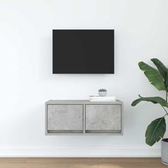 vidaXL TV Cabinet Concrete Grey 60x31x25,5 cm Engineered Wood 3