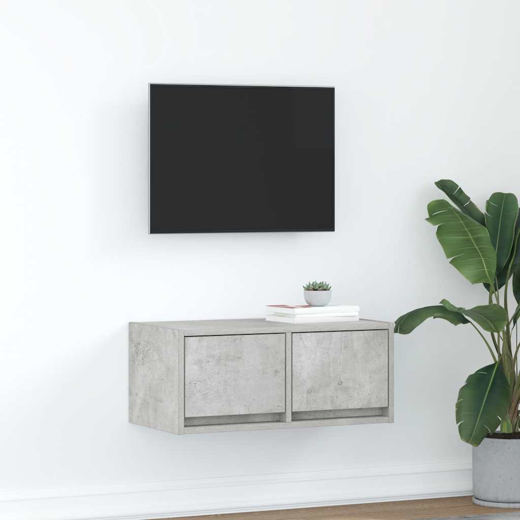 vidaXL TV Cabinet Concrete Grey 60x31x25,5 cm Engineered Wood 1