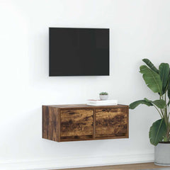 vidaXL TV Cabinet Smoked Oak 60x31x25,5 cm Engineered Wood 1