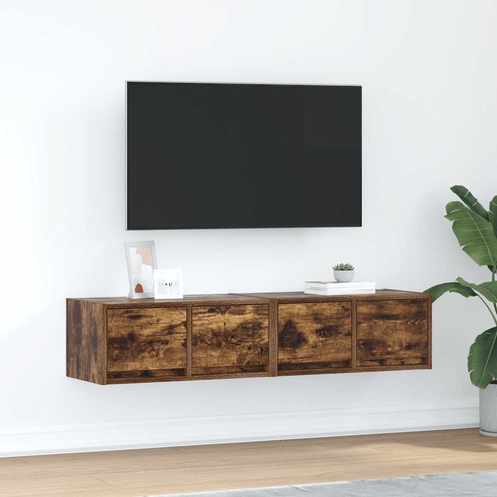 vidaXL TV Cabinets 2 pcs Smoked Oak 60x31x25,5 cm Engineered Wood 1