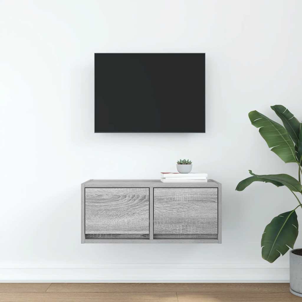 vidaXL TV Cabinet Grey Sonoma 60x31x25,5 cm Engineered Wood 3