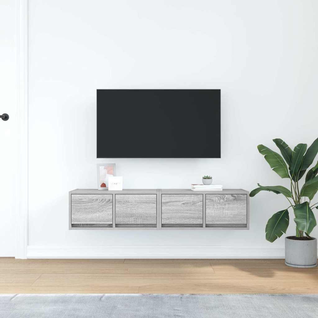 vidaXL TV Cabinets 2 pcs Grey Sonoma 60x31x25,5 cm Engineered Wood 3